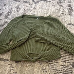 Hollister Olive Ribbed Knit Sweater